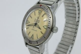 VINTAGE Zodiac Sea Wolf Mens 35mm Steel Automatic Divers Watch & 3