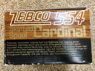 Zebco Cardinal 554,  Box,  Tool,  Manuals,  Built By ABU Sweden 5