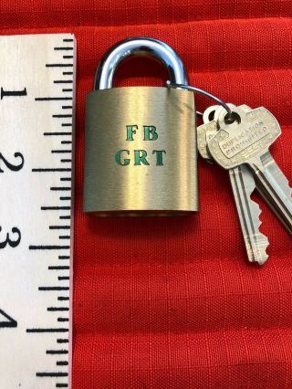 Vintage Best Brass Padlock Lock With Key Fb Grt