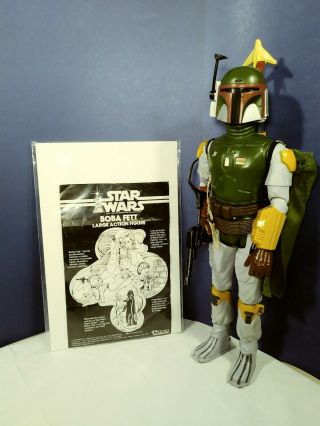 Vintage Star Wars Vintage Boba Fett Large Action Figure With Instructions 1979