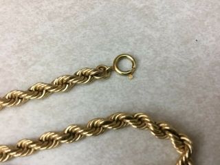 Vintage 14K Yellow Gold 19” Twisted Chain Rope Necklace,  Estate Jewelry 26 Grams 3