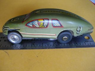 Antique Marx Toys Tin Early Electric Track Toy Race Car 1940 - 1950s Litho Rare