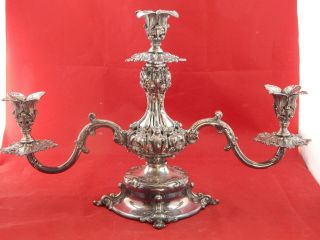 Reed & Barton No.  165 Silverplate Epergne.  Minus Glass Trays.  12 1/2 Inches Tall