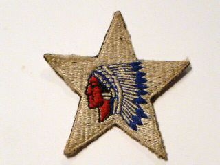 A Ww 2 U S Army 2nd Division Star Only Cut Edge Snow Back Patch