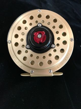 Vintage Val - Craft Valentine 375 Fly Fishing Reel Gold With Leather Case