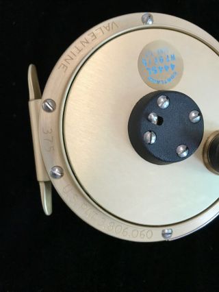 Vintage Val - Craft Valentine 375 Fly Fishing Reel Gold With Leather Case 5