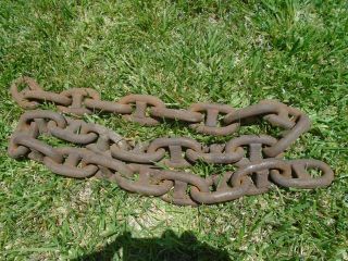 (6 Ft) Antique Rusty 4 X 2 Inch Link Marine Ship 