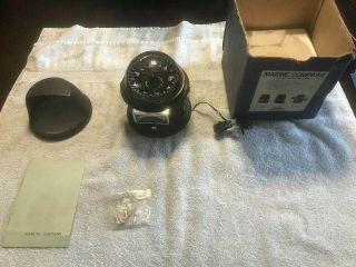 Vintage Carac Marine Compass With Clinometer 12 Volt Light