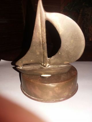 Brass Antique Sail Boat Music Box Nautical - You Are My Sunshine -