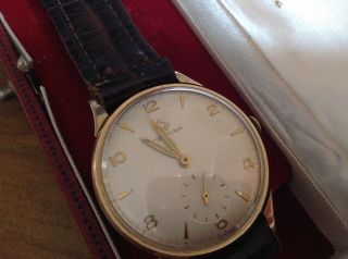 Vintage Certina 9ct gold gents wrist watch With Lovely Goldsmiths Watch Box 2