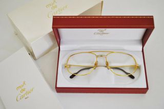 Vintage Cartier Santos 58 - 18 Screws 18k Gold Frames Glasses Vendome