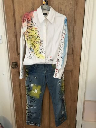 Stunning Vintage D&g 90’s Graffiti Jeans And Shirt