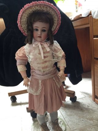 Antique 28” Heinrich Handwerck Simon & Halbig Doll With Pierced Ears