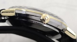 VINTAGE OMEGA SEAMASTER AUTOMATIC GOLD PLATED CASE BLACK DIAL DRESS MEN ' S WATCH 6