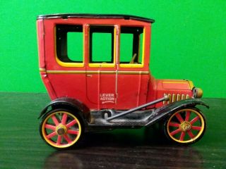 Vintage Trade Mark Modern Toys Tin Toy (lever) Friction Car Made In Japan
