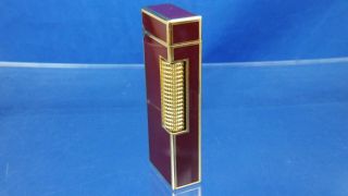 Vintage Swiss Dunhill Rollagas Lighter Burgundy Lacquer Serviced 5