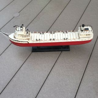 Vintage Folk Art Great Lakes Ore Boat Hand Made Wood Ship