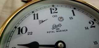 Schatz 8 Day 1881 Royal Mariner Brass Ships Bell Clock w/key 2