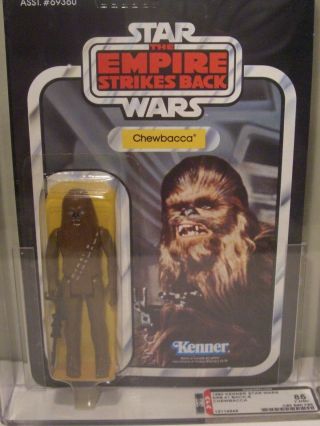 Vintage Star Wars Chewbacca Afa 85 Moc 1980 Kenner Esb