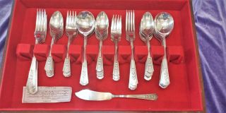 1949 Wm.  A.  Rogers A1 Plus Silver plate silverware set: 74 Rosalie Oneida Ltd. 3