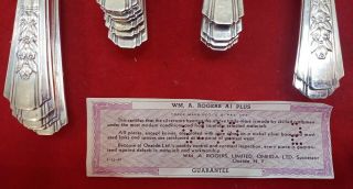 1949 Wm.  A.  Rogers A1 Plus Silver plate silverware set: 74 Rosalie Oneida Ltd. 4