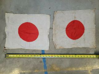 Antique Cotton Japanese Flags Rising Sun Pre - Ww2 Imperial Japan Naval Asahi