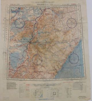 Wwii Pilot Aaf Escape Map Cloth Chart Eastern Asia Harbin Nl52 Manchuria Nl53