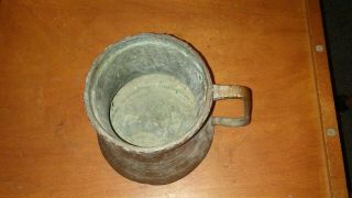 Antique qajar 19c persian tinned copper pitcher mug tankard jug islamic pot 2