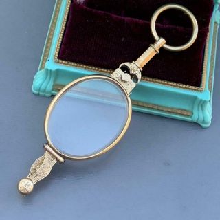 Estate Antique Gold Filled Opera Magnifier Glasses Pendant Lorgnette