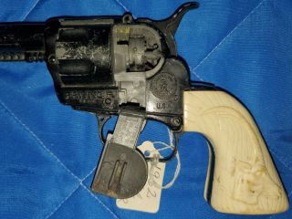 Vintage 60’s Mattel Fanner 50 Cap Gun Toy with Etched Rams Design 3