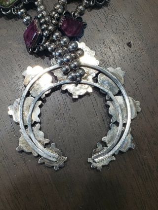 Vintage Liz Martine Squash Blossom Necklace Sterling 3