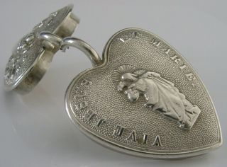 Rare Sterling Silver Pyx Or Holy Communion Wafer Box Reliquary 1937 Heart Rare