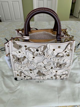 Nwt Coach 1941 Butterfly Rouge 25 Tote Handbag In Chalk White 31225 $895 Rare