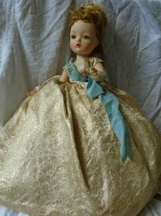 Vintage 1950s Madame Alexander 20 " Cissy Doll Blue Eyed Blond In Queen Costume