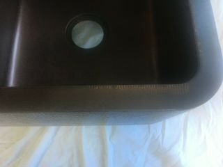COPPER FARMHOUSE DOUBLE BOWL SINK 36 IN DARK ANTIQUE (minor imperfections) 2