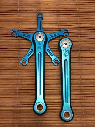 Vintage 1980 Campagnolo Blue Bmx Cranks - 170mm