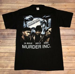 Rare Vintage 90s Murder Inc Hip Hop Rap Tee Sz L Jay Z Dmx Ja Rule 2pac Nas Tlc