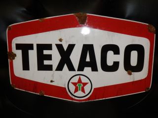 Antique Style Porcelain Look Texaco Star Dealer Service Gas Station Large Sign
