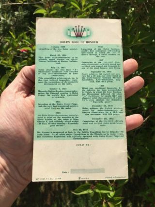 Rare Rolex Blank Guarantee Dated 1954 4