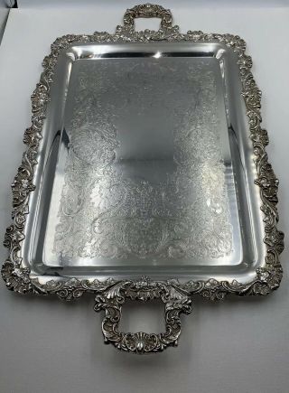 Antique Silver Serving/butlers Tray Engraved Webster Wilcox Joanne Silver