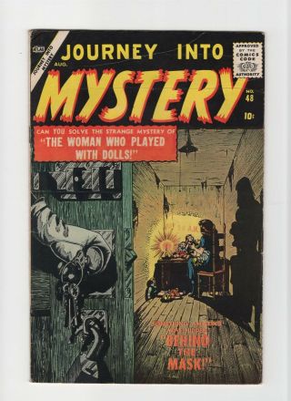 Journey Into Mystery 48 Fn,  6.  5 Vintage Marvel Atlas Comic Horror Gold 10c