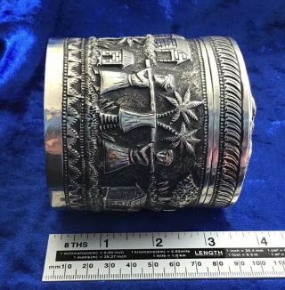 ANTIQUE SOLID SILVER ANGLO INDIAN ANIMAL LIDDED POT 1890s 4