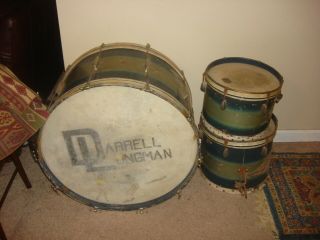 Three Vintage Slingerland Radio King Drums