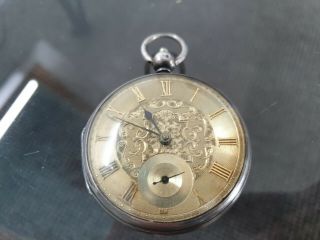 Rare Dial Victorian Silver Fusee Pocket Watch 1871 London Perfect Order