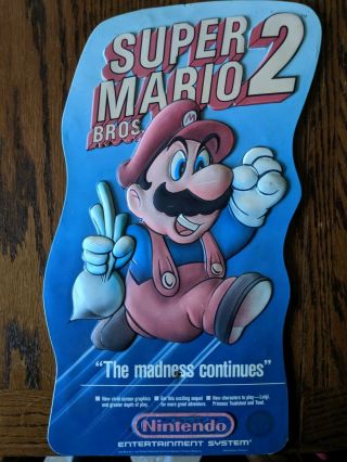 Mario Bros 2 Nintendo Vintage " The Madness Continues " Store Promotion.