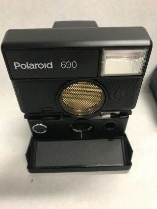 Polaroid SLR 690 Instant Film Camera carrying case strap film Vintage 3