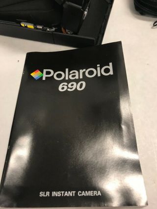 Polaroid SLR 690 Instant Film Camera carrying case strap film Vintage 6