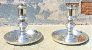 Stylish Christofle France Silver Plated Candle Sticks 996 Grams