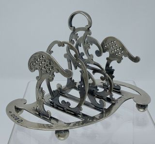 Rare 1901 Charles Clement Pilling Sterling Silver Toast Rack - Elaborate