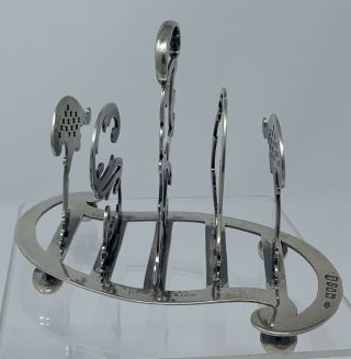 Rare 1901 Charles Clement Pilling Sterling Silver Toast Rack - Elaborate 4